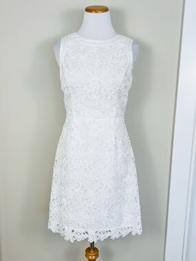 kate spade White Floral Lace Sleeveless Mini Dress